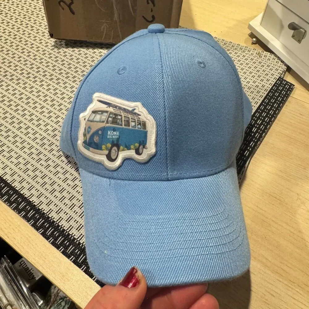 Baby Blue Kona Big Wave Van Life  Surfboard Baseball Hat Budweiser Merch Adj.
